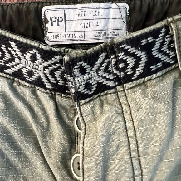 Free People 'Wild Nothing' Mixed Media Trim Embellished Utility Cargo Pants (4) - Picture 2 of 9